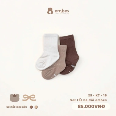 Set 3 Đôi Vớ và Tất Chống Trơn Cotton Mềm Mại Co Giãn cho Bé 1-4 Tuổi - 69.000₫ 8 Set 3 Đôi Vớ và Tất Chống Trơn Cotton Mềm Mại Co Giãn cho Bé 1-4 Tuổi - 69.000₫ 8