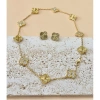 Set 4 lá gold cắt giác mix đá zircon Maya Vu - Giá ưu đãi 420k, ảnh thật 2