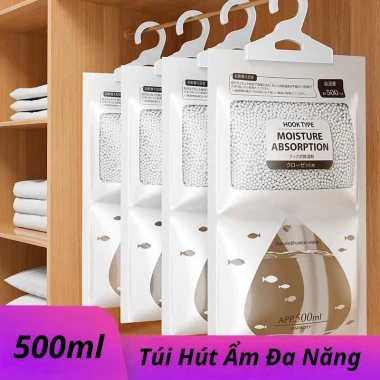 Set 5 úi hút ẩm treo tủ quần áo 500ml siêu thấm, khử mùi, ngăn ẩm mốc, móc treo, chỉ 35.000đ 6