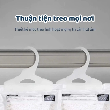 Set 5 úi hút ẩm treo tủ quần áo 500ml siêu thấm, khử mùi, ngăn ẩm mốc, móc treo, chỉ 35.000đ 8