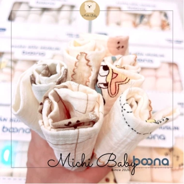 Set 6 Khăn Xô Sữa Boona Muslin 2 Lớp Cao Cấp 30x30cm - Michi Baby MC108 chỉ 59k