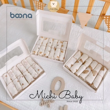Set 6 Khăn Xô Sữa Boona Muslin 2 Lớp Cao Cấp 30x30cm - Michi Baby MC108 chỉ 59k
