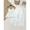 Set Áo 2 Dây Nhún Bèo Linen + Quần Đũi Xước Cao Cấp Quảng Châu Dưới 60kg Du Lịch 548k 5