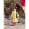 Set Áo Dài Bé Gái Nắng Hồng Tone Vàng - Lụa Tơ Cao Cấp, Áo Dài Tết 395k