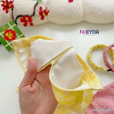 Set Áo Dài Bé Gái Nắng Hồng Tone Vàng - Lụa Tơ Cao Cấp, Áo Dài Tết 395k