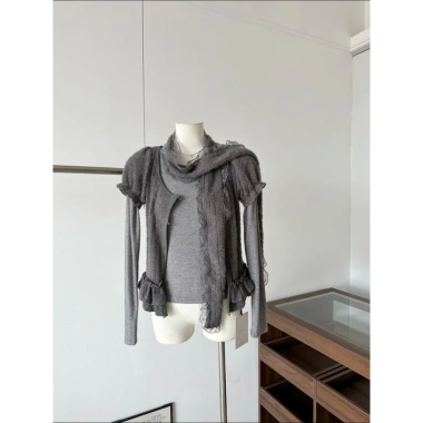 Set Áo và Khăn Nàng Be Xám Thiết Kế Tinh Tế Phong Cách Nhẹ Nhàng Giá Ưu Đãi 450k 8