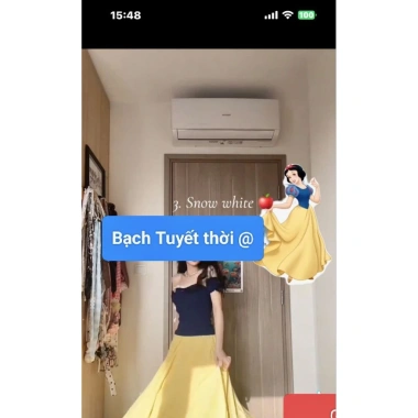 Sét Áo Váy Công Chúa Bạch Tuyết Gân Tăm Quảng Châu Bigsize 38‑45kg và Quà Tặng