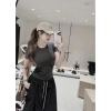 Set áo xám đậm và chân váy dài phồng size 38-65kg - Giá ưu đãi 249.000đ 3