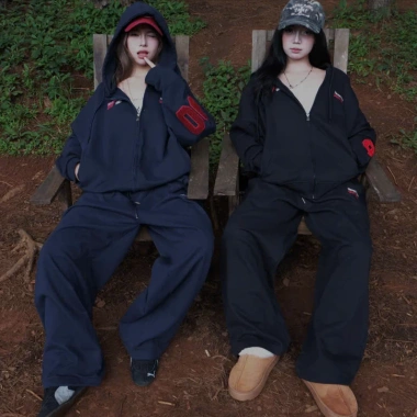 Set bộ nỉ Haven Studio áo khoác hoodie zip boxy và quần nỉ, giảm giá 299k