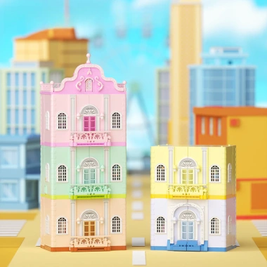 Set bộ xếp hình nhà xếp chồng cho bé gái - Đồ chơi giáo dục, quà sinh nhật, mô hình kiến trúc, giảm giá 267.967₫