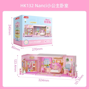 Set bộ xếp hình nhà xếp chồng cho bé gái - Đồ chơi giáo dục, quà sinh nhật, mô hình kiến trúc, giảm giá 267.967₫