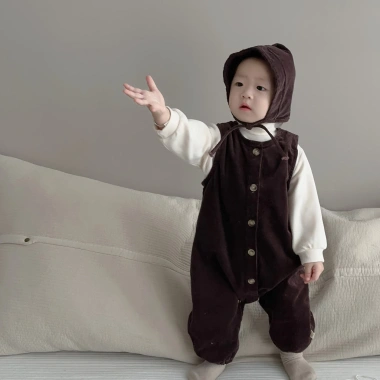 Set bodysuit và mũ áo nỉ mềm cho bé trai, bé gái mùa thu đông F56 - Giá 189.200₫ 6
