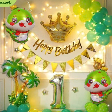 Set Bóng Bay Rắn Nhỏ Đáng Yêu Happy Birthday Tuổi Tỵ THODECOR - Giá chỉ 100.000₫