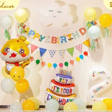 Set Bóng Bay Rắn Nhỏ Đáng Yêu Happy Birthday Tuổi Tỵ THODECOR - Giá chỉ 100.000₫