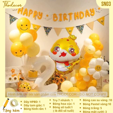 Set Bóng Bay Rắn Nhỏ Đáng Yêu Happy Birthday Tuổi Tỵ THODECOR - Giá chỉ 100.000₫ 10 Set Bóng Bay Rắn Nhỏ Đáng Yêu Happy Birthday Tuổi Tỵ THODECOR - Giá chỉ 100.000₫ 10