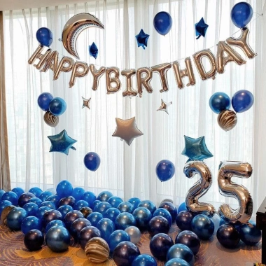 Set bong bóng trang trí sinh nhật siêu nhũ Happy Birthday cho bé trai, bé gái - đầy đủ phụ kiện, giá ưu đãi 159.200 VND
