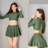 Set Đồ Bơi Nữ Tay Dài + Váy Xoè Size M L XL - Thun Co Giãn 4 Chiều, Tôn Dáng, Che Khuyết Điểm - 199k 7