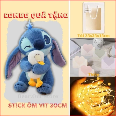 Set quà tặng 2.025 - Combo 4 món: Gấu bông cute, thiệp, đèn nháy, túi mặt kính giá rẻ 121.5k