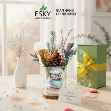 Set Quà Tặng Nam Nữ Ly Hoa Decor Thơm Phòng - ESKY Aroma Garden, Giảm giá 289k