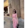 Set quần dài ống loe + áo croptop tay ngắn thun gân, chính phẩm tiệc công sở 4