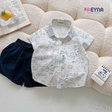 Set sơ mi bé trai họa tiết động vật ngộ ngĩnh - mềm hút mồ, còn 249.100₫ 2