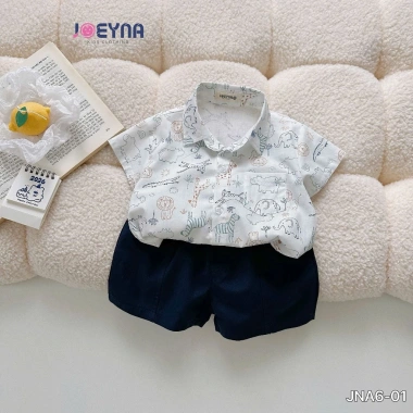 Set sơ mi bé trai họa tiết động vật ngộ ngĩnh - mềm hút mồ, còn 249.100₫ 9