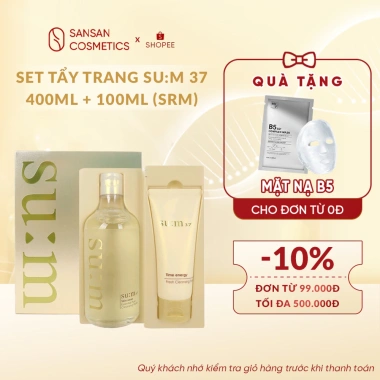 Set Tẩy Trang Su:m 37 Skin Saver 400ml + Sữa Rửa Mặt 100ml – Dưỡng ẩm, da nhạy cảm, chỉ 433.000₫ 2 Set Tẩy Trang Su:m 37 Skin Saver 400ml + Sữa Rửa Mặt 100ml – Dưỡng ẩm, da nhạy cảm, chỉ 433.000₫ 2