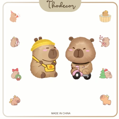 Set trang trí sinh nhật Capybara cute - bóng hình capybara, dây chữ HPBD, giá chỉ 10.000 VNĐ THODECOR 3 Set trang trí sinh nhật Capybara cute - bóng hình capybara, dây chữ HPBD, giá chỉ 10.000 VNĐ THODECOR 3