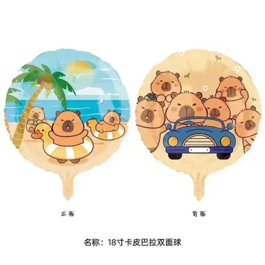 Set trang trí sinh nhật Capybara cute - bóng hình capybara, dây chữ HPBD, giá chỉ 10.000 VNĐ THODECOR