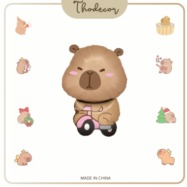 Set trang trí sinh nhật Capybara cute - bóng hình capybara, dây chữ HPBD, giá chỉ 10.000 VNĐ THODECOR