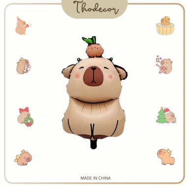 Set trang trí sinh nhật Capybara cute - bóng hình capybara, dây chữ HPBD, giá chỉ 10.000 VNĐ THODECOR