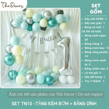 Set trang trí sinh nhật thôi nôi, sinh nhật 1 tuổi phong cách Hàn Quốc nhẹ nhàng - Giá 225.000đ 9 Set trang trí sinh nhật thôi nôi, sinh nhật 1 tuổi phong cách Hàn Quốc nhẹ nhàng - Giá 225.000đ 9