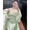 Set Váy Ngủ & Áo Choàng Lụa Bèo Xoè Ngực Chéo Lyly Tiểu Thư - Giá 585.000 VND 8