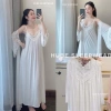 Set Váy Ngủ + Áo Choàng Thun Ren Mềm Dáng Dài Tiểu Thư - Hube Sleepwear 585k