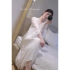 Set Váy Ngủ + Áo Choàng Thun Ren Mềm Dáng Dài Tiểu Thư - Hube Sleepwear 585k 10