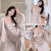 Set Váy Ngủ Cao Cấp Áo Choàng Lụa Viền Ren Dài Tiểu Thư - Giá Giảm 515k