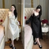 Set Váy Ngủ Cao Cấp Hube Sleepwear - Áo Choàng Lụa Hai Dây, Ren Viền Ngực, Eo Xuông Dài, Tiểu Thư QC, Giá Ưu Đãi 515.000 VND