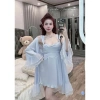 Set Váy Ngủ Hube Sleepwear - Áo Choàng Lụa Tay Voan, Cổ Đổ, Dây Tua Rua Tiểu Thư, 495k 4