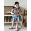 Set yếm bò mix áo ngắn tay thông hơi siêu dễ thương cho bé gái - 218.900 VND 2