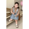 Set yếm bò mix áo ngắn tay thông hơi siêu dễ thương cho bé gái - 218.900 VND 3