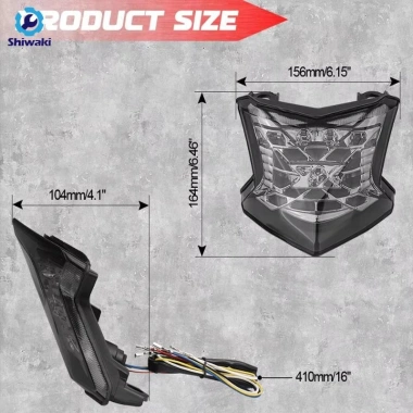 Shiwaki LED Đuôi Đèn Xoay Tích Hợp Siginal Lắp Đặt nhanh cho Kawasaki Ninja Z900 2.017-2.023 2