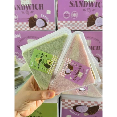 Sỉ 1 thùng 32 khay bánh sandwich tam giác chà bông vị khoai mỡ bơ, pho mai - Bánh mềm thơm, béo ngậy, chỉ 328.880đ
