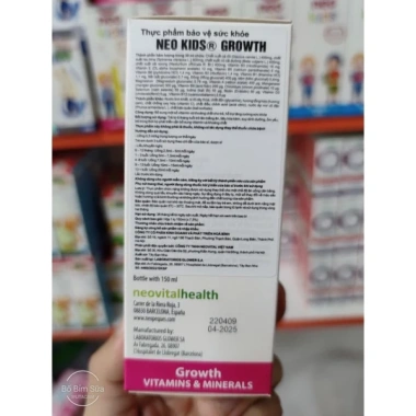 Siro Multivitamin Neo Kids Growth - Bổ Vitamin Khoáng Chất, Tiêu Hóa, Hỗ Trợ Trẻ Biếng Ăn, 255k
