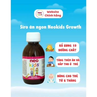 Siro Neo Kids Growth 19 Vitamin + Khoáng chất 150ml - Hỗ trợ tăng chiều cao, sức khỏe bé yêu, giá ưu đãi 255.000₫