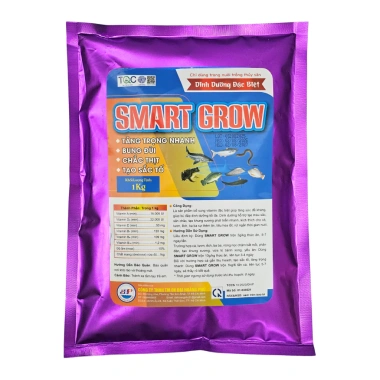 SMART GROW – Thức ăn tăng trọng nhanh, chắc thịt, tạo màu, kích thích bắt mồi cho cá, ếch, lươn – Giá ưu đãi 215.000₫