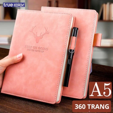 Sổ Tay Bìa Da A5 360 Trang Sổ Tay Văn Phòng Sang Trọng 8 Màu Ấn Tượng, Sổ Ghi Chép Cá Nhân Công Việc - Văn Phòng Phẩm 5