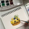 Sổ vẽ sketchbook 130gsm Artline - vẽ chì, màu thạch, màu nước, giá 27.000 VND 2