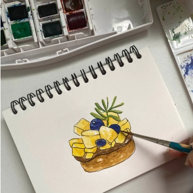 Sổ vẽ sketchbook 130gsm Artline - vẽ chì, màu thạch, màu nước, giá 27.000 VND 2