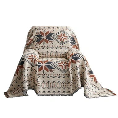 Sofa Bohemian Mỹ Đơn YW5T – Ghế Vải, Bao Bọc Khăn Chăn Quốc Gia, 186.696₫