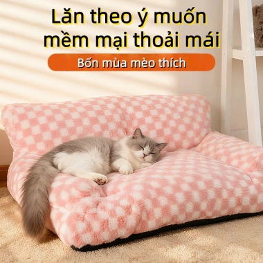 Sofa giường mèo mềm mại, giường chó chuồng mùa đông, giặt được 4 mùa - 450.000₫